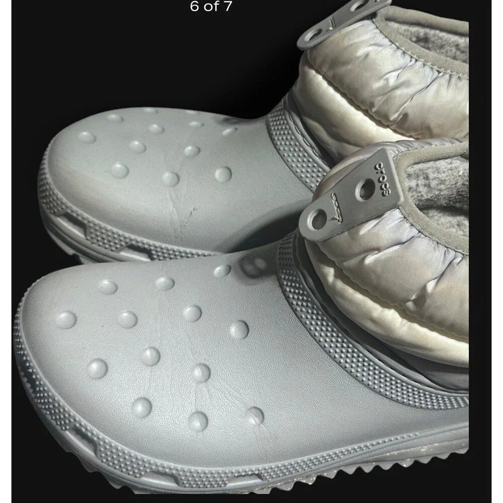 Crocs Women's Grey and White Boots